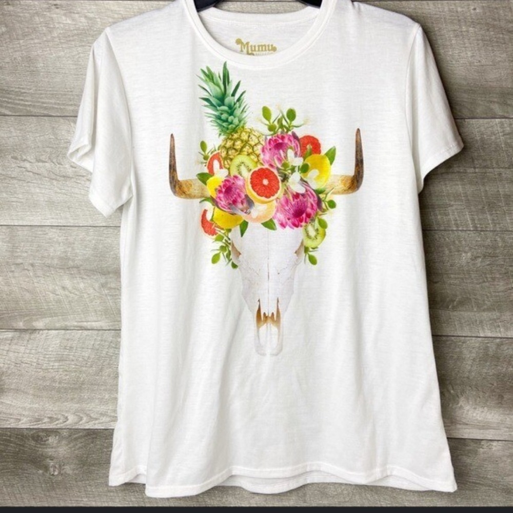 Show Me Your Mumu Long Horn Fruit Tee Large